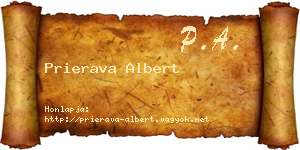 Prierava Albert névjegykártya